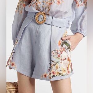 AU0 NWT Zimmermann Lexi Short in Blue Palm